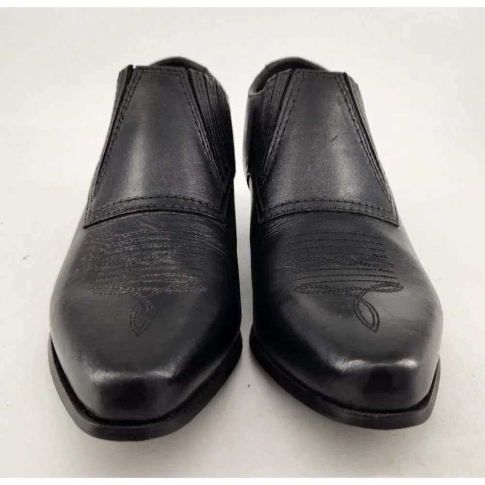 Durango Women's 7M Black Leather Low Western Slip On Cowboy Boot RD3520 - Picture 3 of 14
